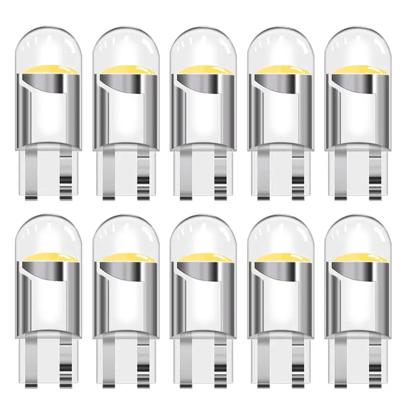 10PCS W5W Led T10 WY5W LED Bulbs Car Light COB Car Wedge Parking Lights Auto License Plate Lamps Dome Read Lights