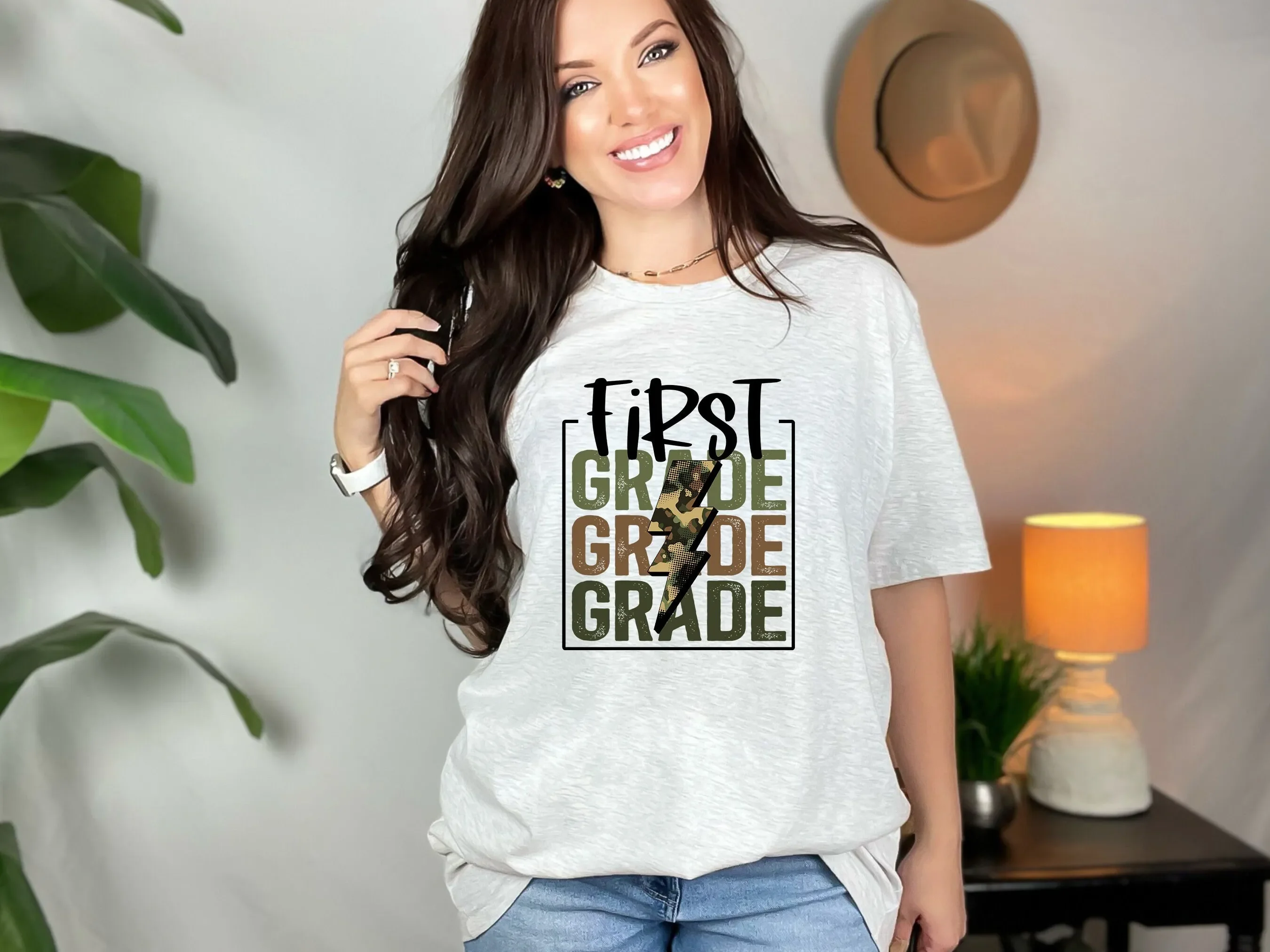 First Grade T Shirt Back To School Hello Retro Teacher 1St