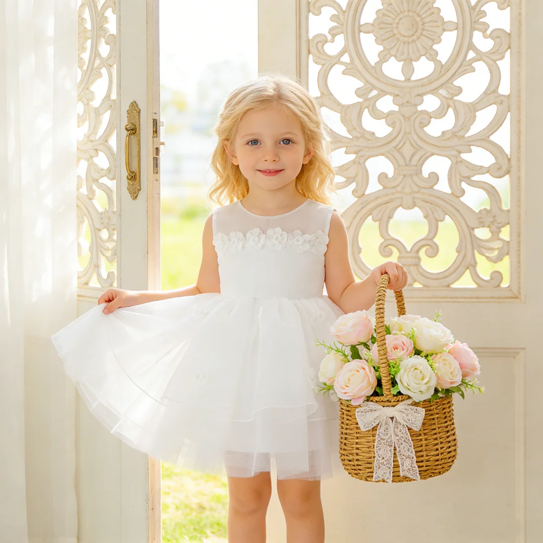 

Белое платье, юбка, платье на крестины с большим бантом, элитное платье, подходящее для маленькой девочки, крестины на день рождения, день рождения