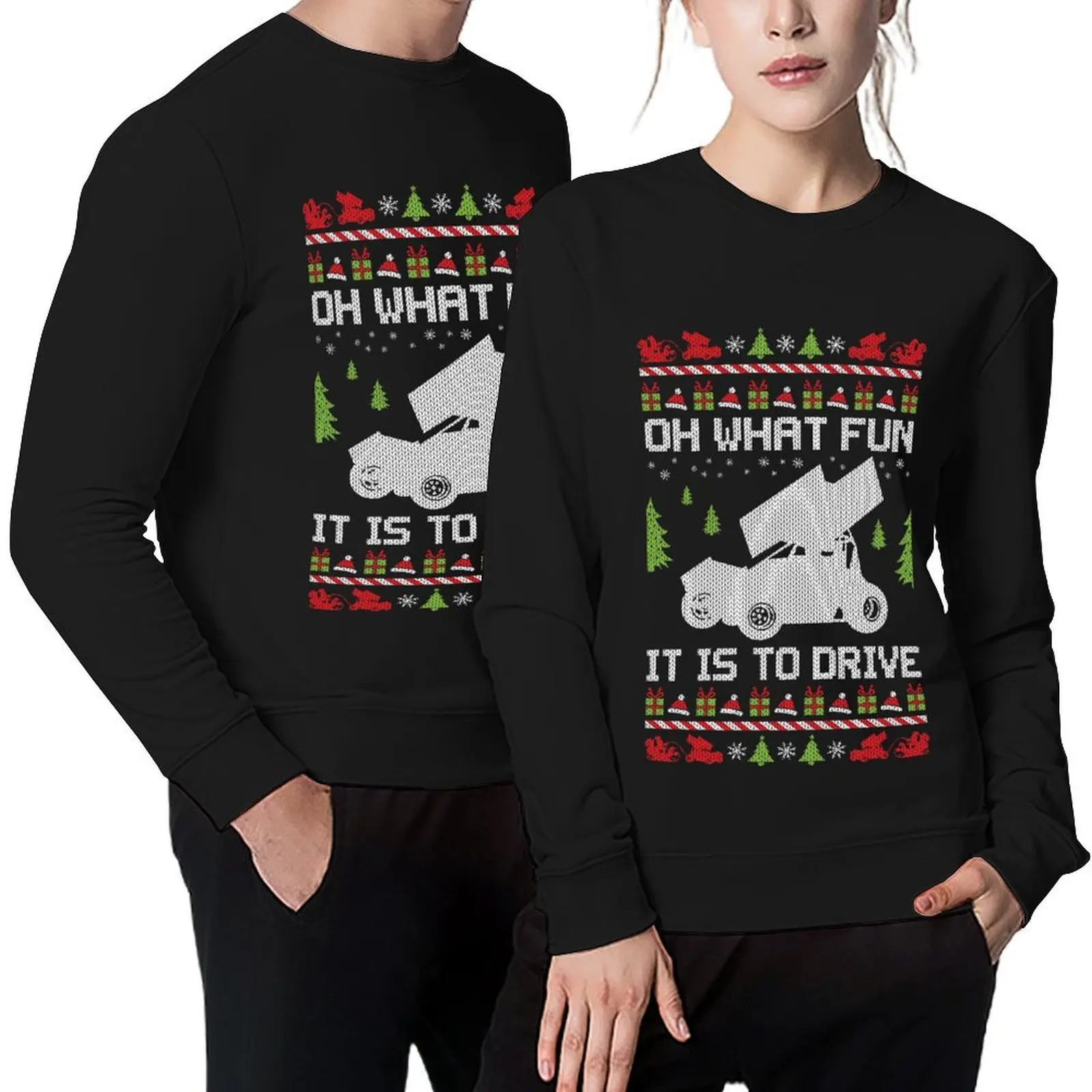 

Sprint Car Ugly Christmas Racer Pullover male clothes mens clothes men wear tracksuit men sweatshirt