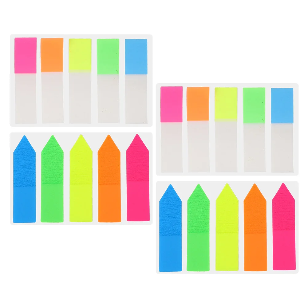 

4Sets Paper Page Marker Pet Material Sticky Memo Pad Small Colorful Page Tabs for Reading Annotation Book Tabs Notes Label