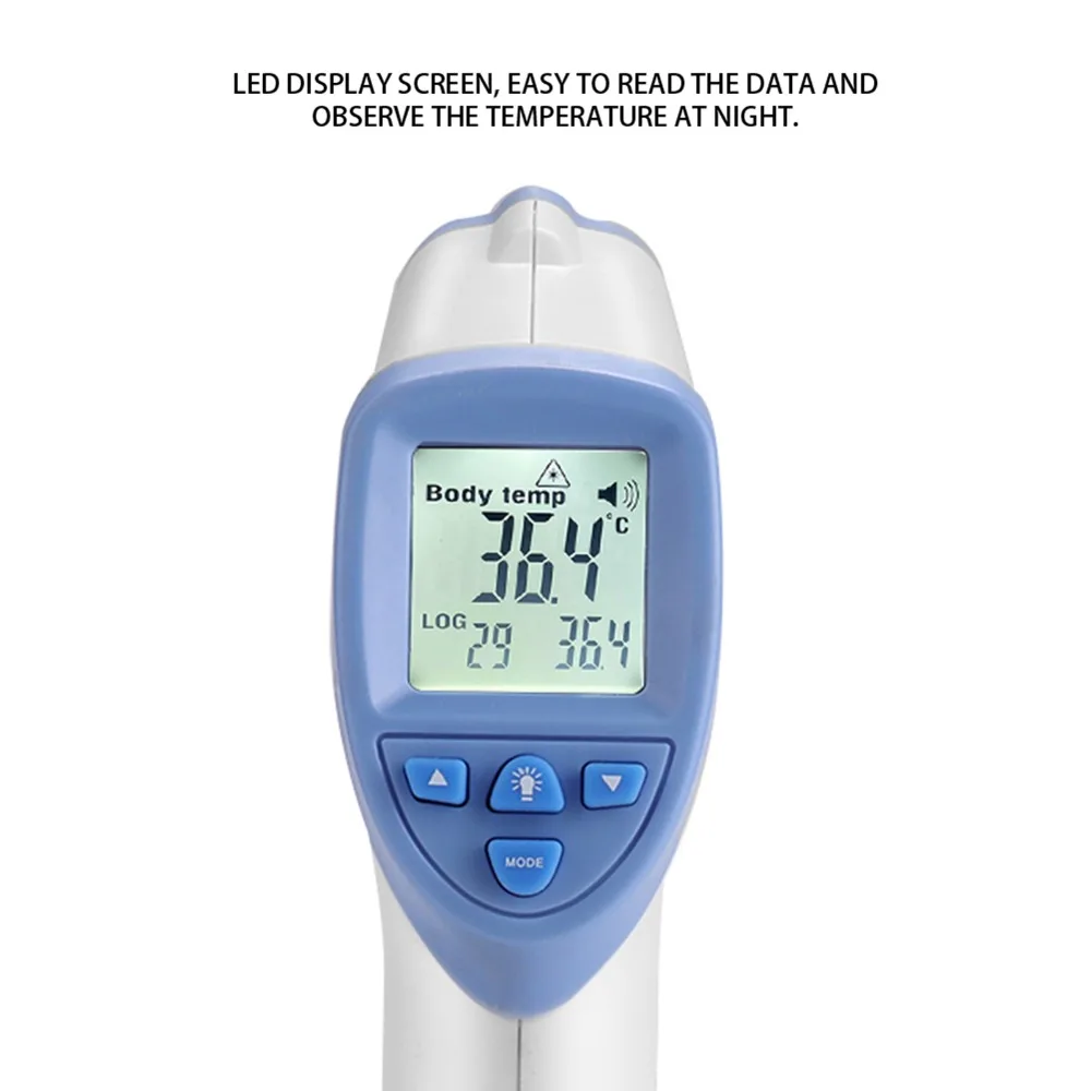 Plastic Veterinary Infrared Thermometer Infrared Measurement White High Precision Thermometer LED Display Screen