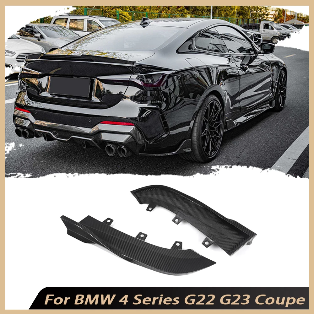 Prepreg Dry Carbon For BMW 4 Series G22 G23 Coupe 2021+ Dry Carbon Fiber Rear Bumper Splitters Flaps Spoiler Car Accessories