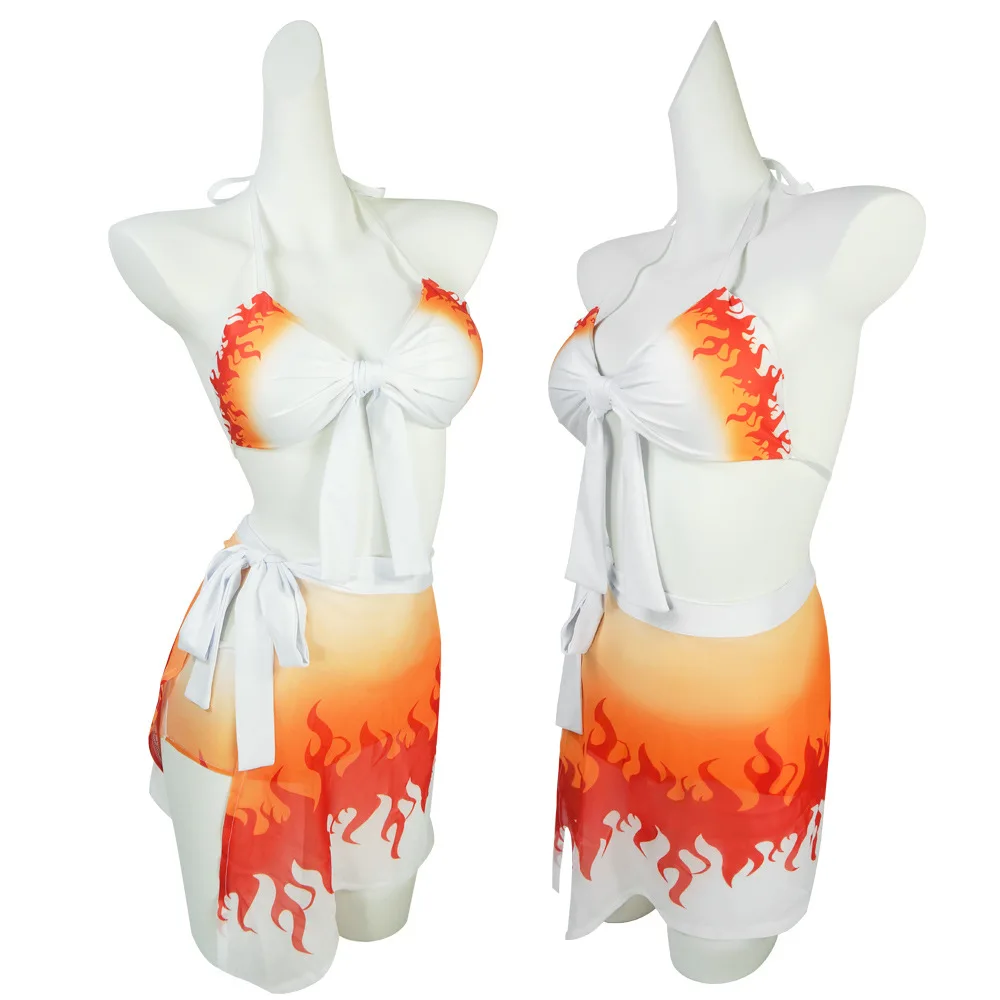 Anime Cosplay Costume Demon Women Swimsuit Slayer Kamado Tanjirou Swimwear Kamado Nezuko Swimming Kochou Shinobu Swim Costume