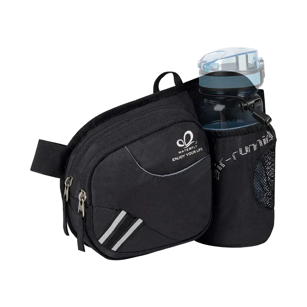 Hiking Waist Bag for Men and Women, Bottle Not Included, Fanny Pack with Stable Water Bottle Holder, Unisex, Adult