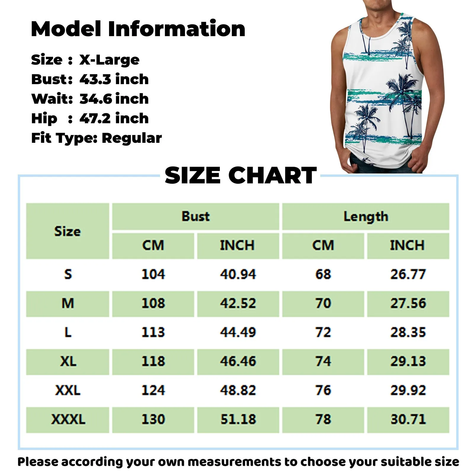 Tema de praia havaiana masculino impresso em volta do pescoço sem mangas, regatas soltas, moda casual, verão, clássico