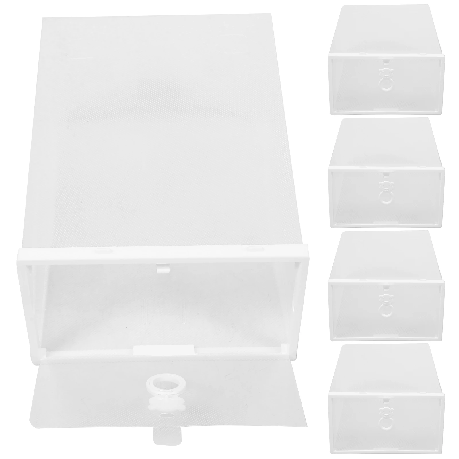 

Thick Transparent Plastic Shoe Organizer Drawer Stackable Storage Boxes For Sneakers Display Holder Container 6Pcs
