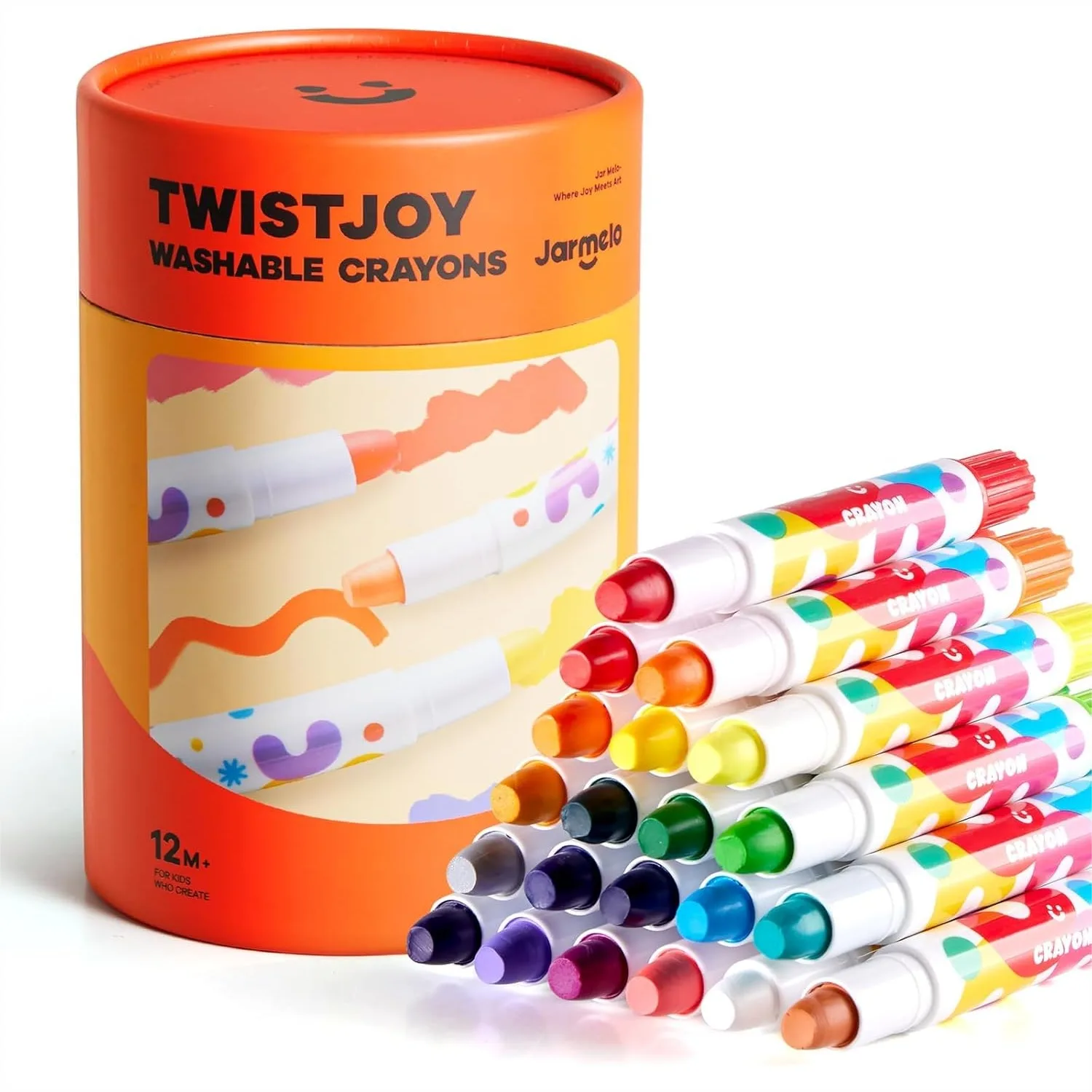 

Jumbo Crayons For Toddlers 24 Colors TwistJoy Non Toxic Washable Large Crayons Easy To Hold Safe For Kids Art Supplies