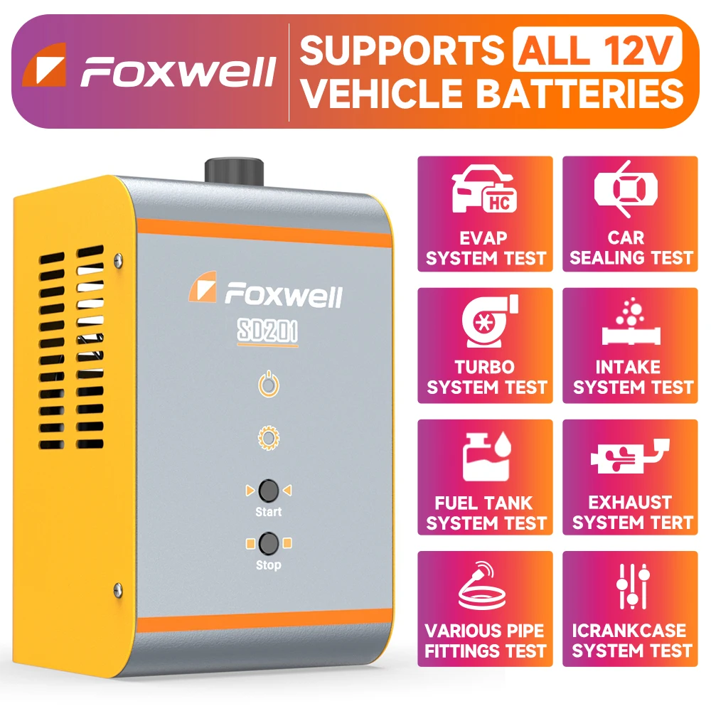

Автомобильная дымовая машина, встроенный воздушный насос FOXWELL SD201 EVAP, дымовая машина, детектор утечек, система топливопровода, вакуумный тестер утечки дыма