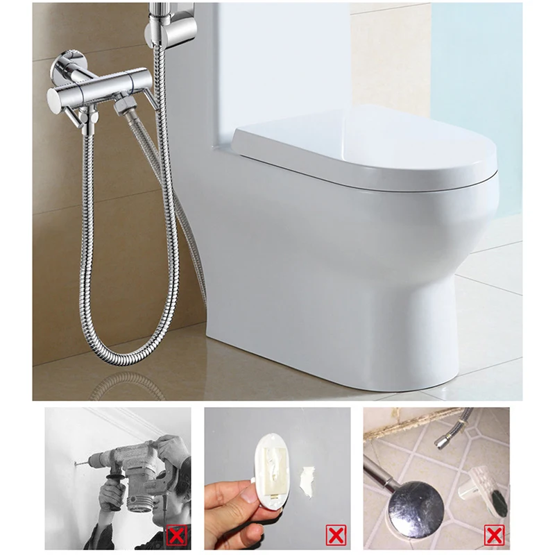 Handheld Toilet Bidet Sprayer Valve Stainless Steel Bidet Shower Hygienic Shower Wall Mounted Toilet Bidet Sprayer