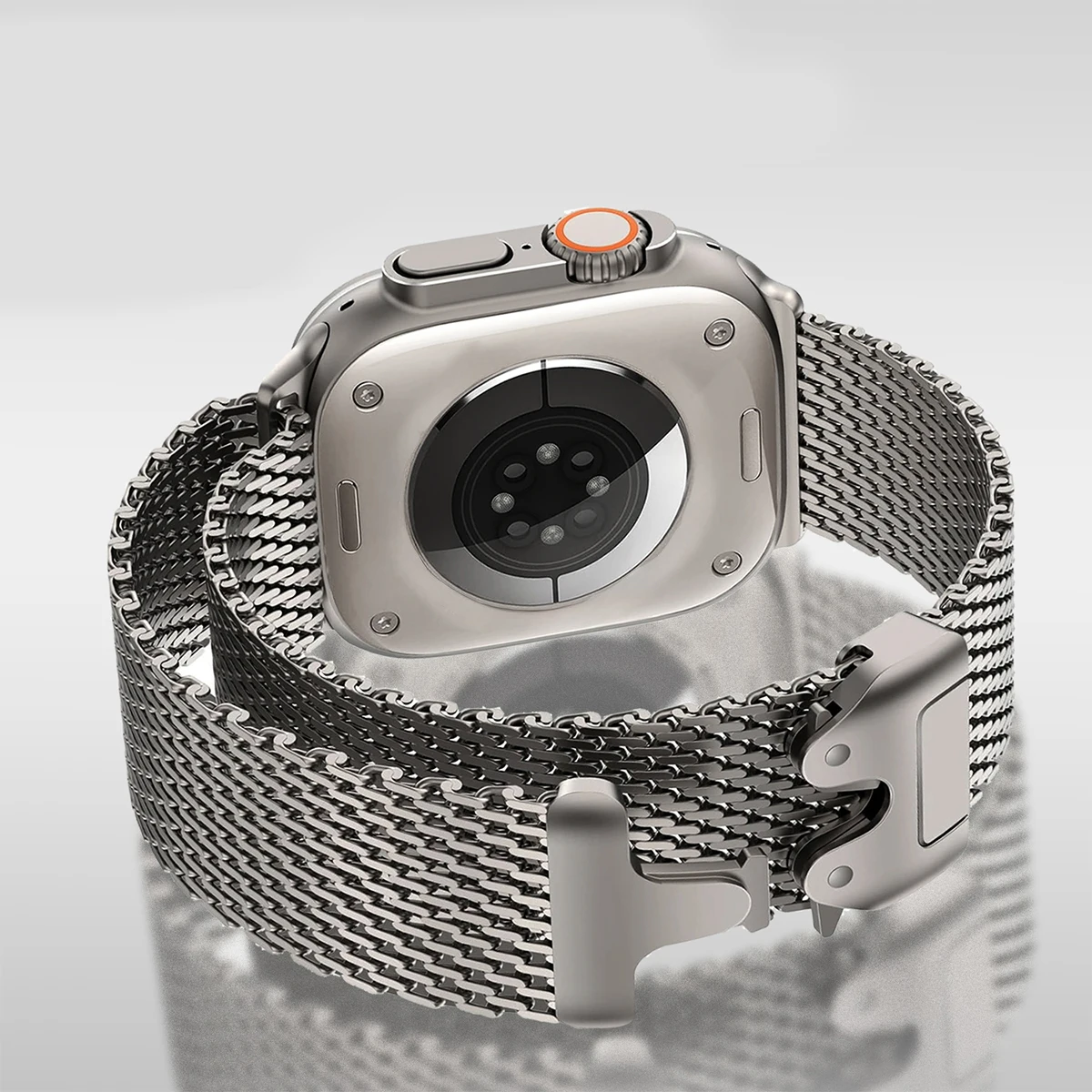 100% pure Titanium Milanese Loop Strap for Apple Watch Ultra 3 2 49mm 11/10 46mm Stainless Steel Band for Iwatch 9 8 7 6 45 44mm