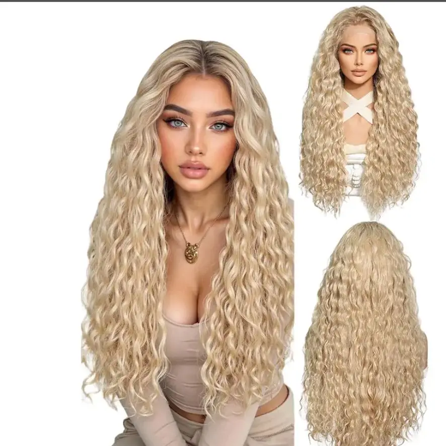 

Ангел, белые светлые парики, женские глубокие волны, синтетический кружевной фронтальный парик для женщин, распродажа, повседневное использование, парики принцессы для косплея