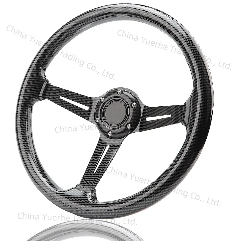 

Car modification accessories Steering wheel 14 inch 350mm racing steering wheel Carbon fiber pattern universal steering wheel