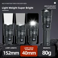 High Strong Power Led Flashlights 2000LM Tactical Torch with Display Light USB Charging Camping Fishing Emergency Zoom Lantern 4