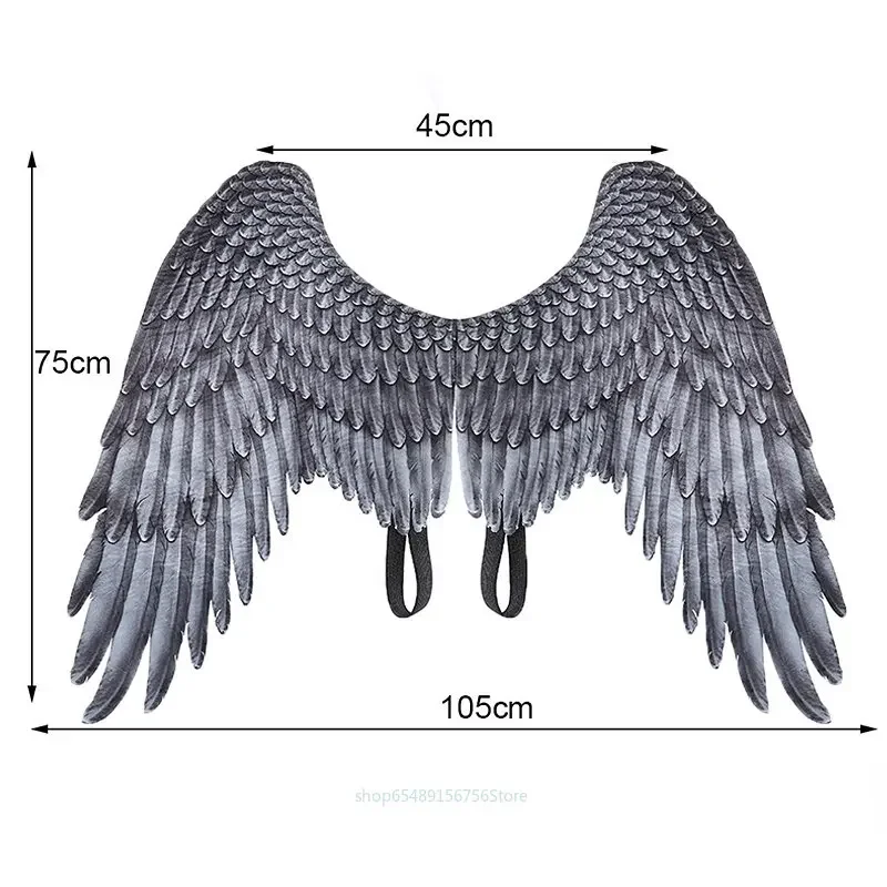 3D 천사 악마 큰 날개 성인 어린이 부활절 카니발 크리스마스 카니발 파티 성능 남성 여성을위한 코스프레 액세서리