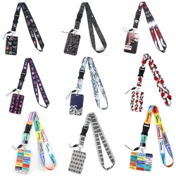 JF0054 Starry Sky Fashion Sunflower Buckle Lanyard Bus ID Name Work Card Badge Holder For Nurse Doctor Student Accessories