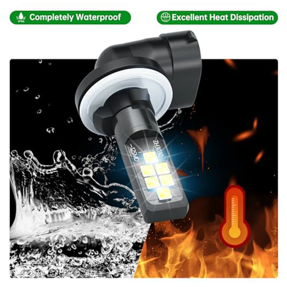 For EZGO Golf Cart Ultra Bright 12SMD 3030 LED Light Bulb Foglamp Driving Lights Auto Anti Fog Lamps