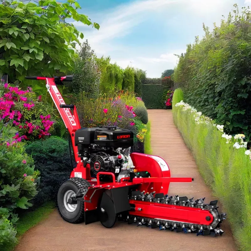 TUV CE Approved 15HP Mini Chain Trencher Max Depth 600mm Ditching Machine for Forestry and Farm Use