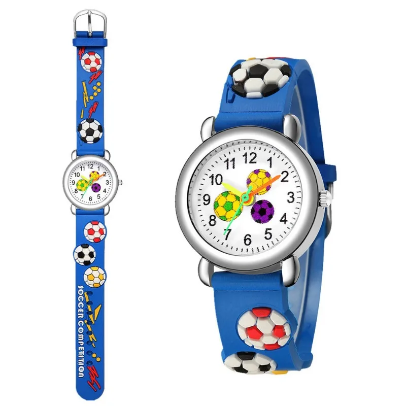 Cute Kids Watches Boys Watches Child Sport Wristwatches Children Football Cartoon Pattern Quartz Clock Gift for Girls Relogio