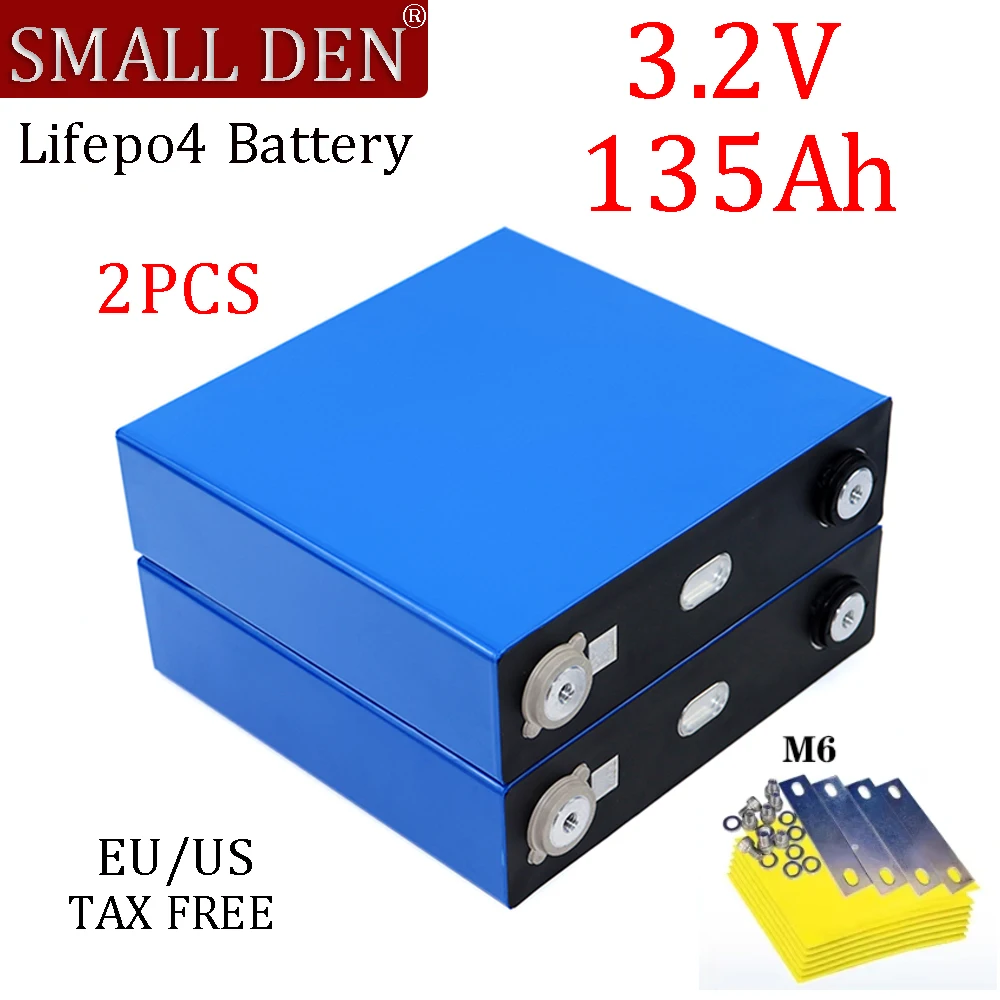 2PCS New 3.2V 135Ah Lifepo4 battery 3C High power diy 12v 24v Electric car RV Hovercraft Yacht Home Inverter Solar Wind energy