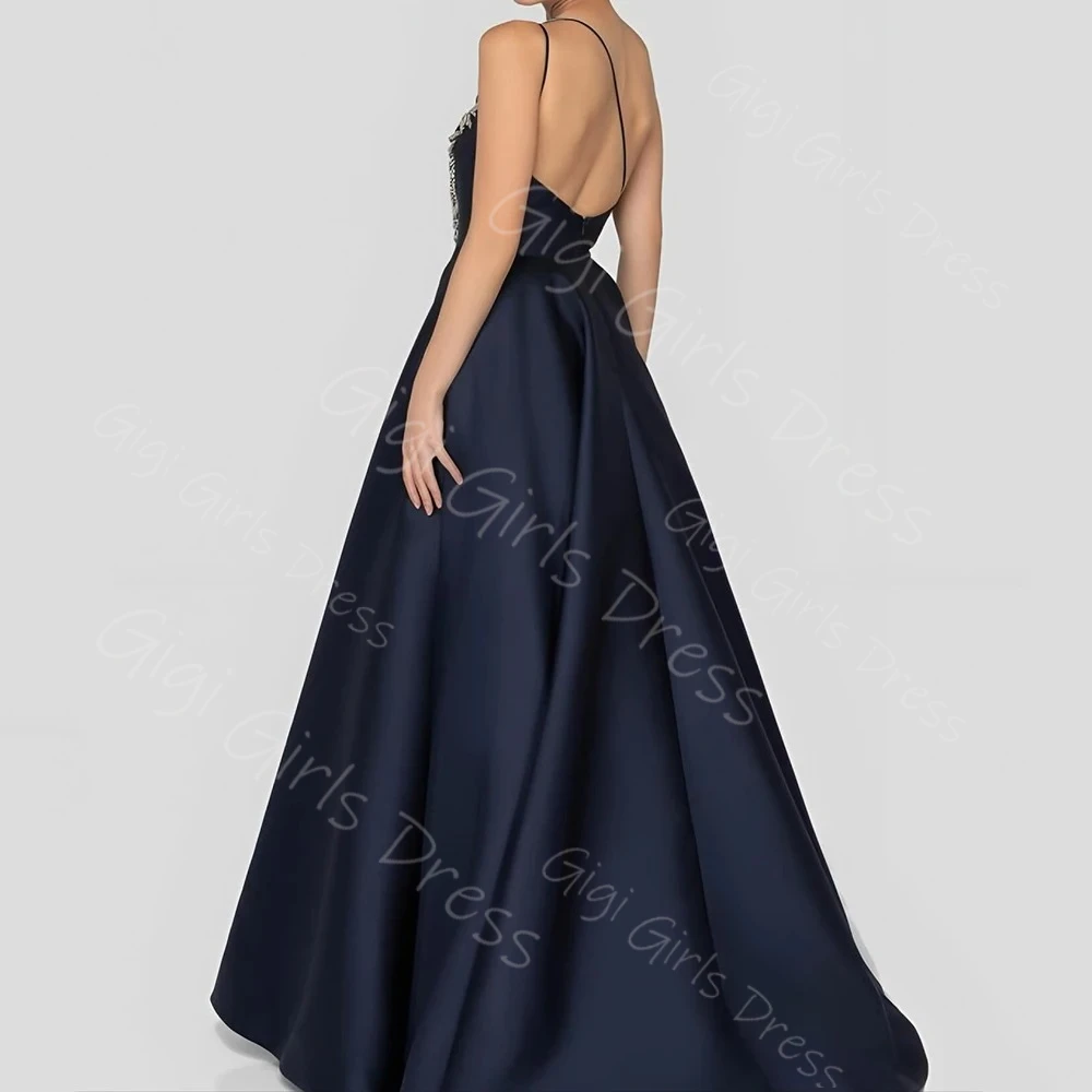 Women's A-line Appliqued Satin Prom Dress Floor-length One-shoulder Backless Evening Gown with Train Cocktail Party Dress Custom