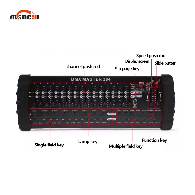 Imagem -03 - Controlador de Luz dj de 32 Canais Console 384 Dmx512