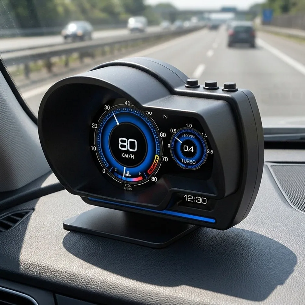 For OBD Multifunctional LCD Head-Up Display Digital Speedometer Auto On-board For Speed, Temperature & Turbo Monitoring