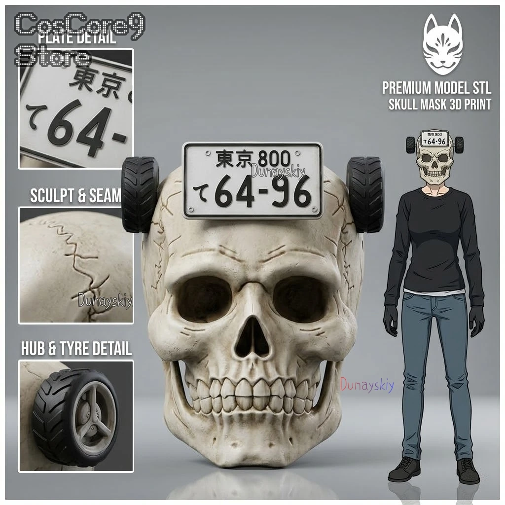 Dorohedoro Ebisu Skull Mask Cosplay Prop Party Cos Traditional Tengu Skull Cosplay Mask Wig Full Face Wearable Helmet Halloween