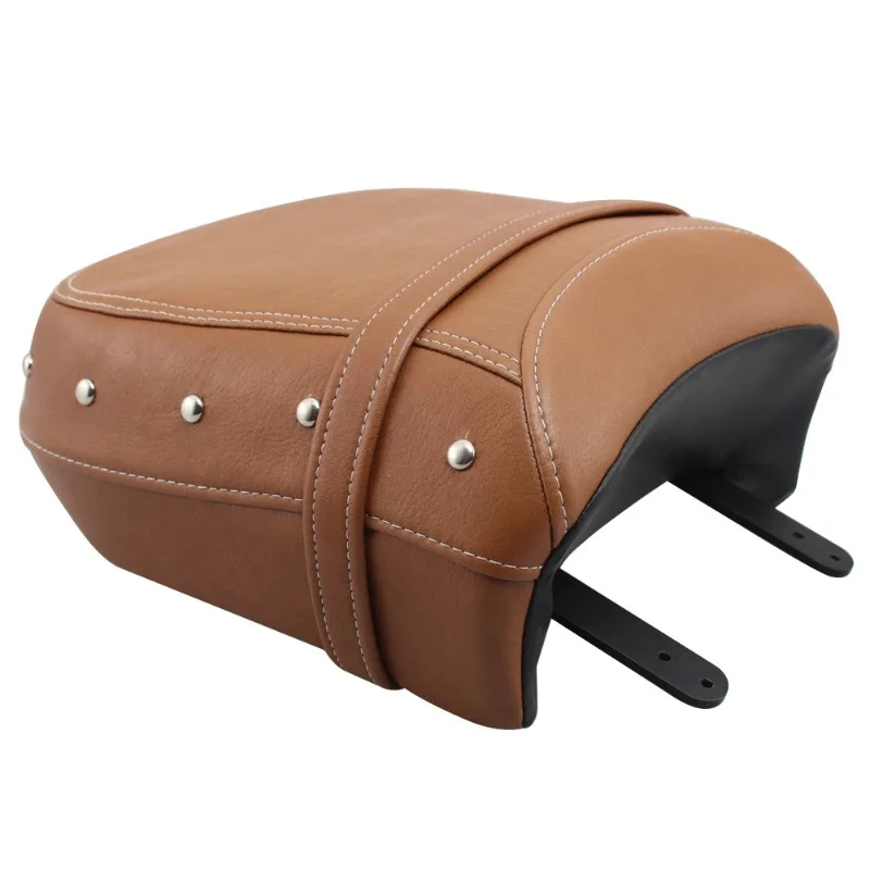 Motorcycle Accessories, Black Nailed Back Cushion, Passenger Cushion, for Indian, Black Horse