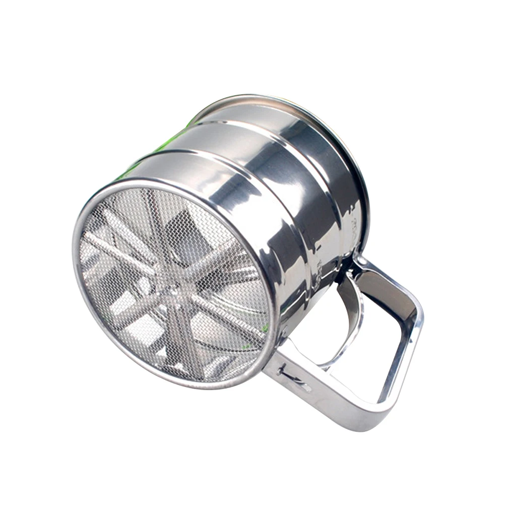 

2Pcs Flour Sieve Mesh Sifter Stainless Steel Powdered Net Sifting Strainer Cake Baking Filter Reusable Small Storage