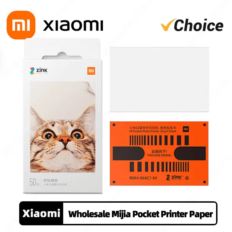 Original Xiaomi Mijia Pocket Printer Paper ZINK Selfadhesive Photo Print Sheets For Xiaomi 3-inch Mini Pocket Photo Printer