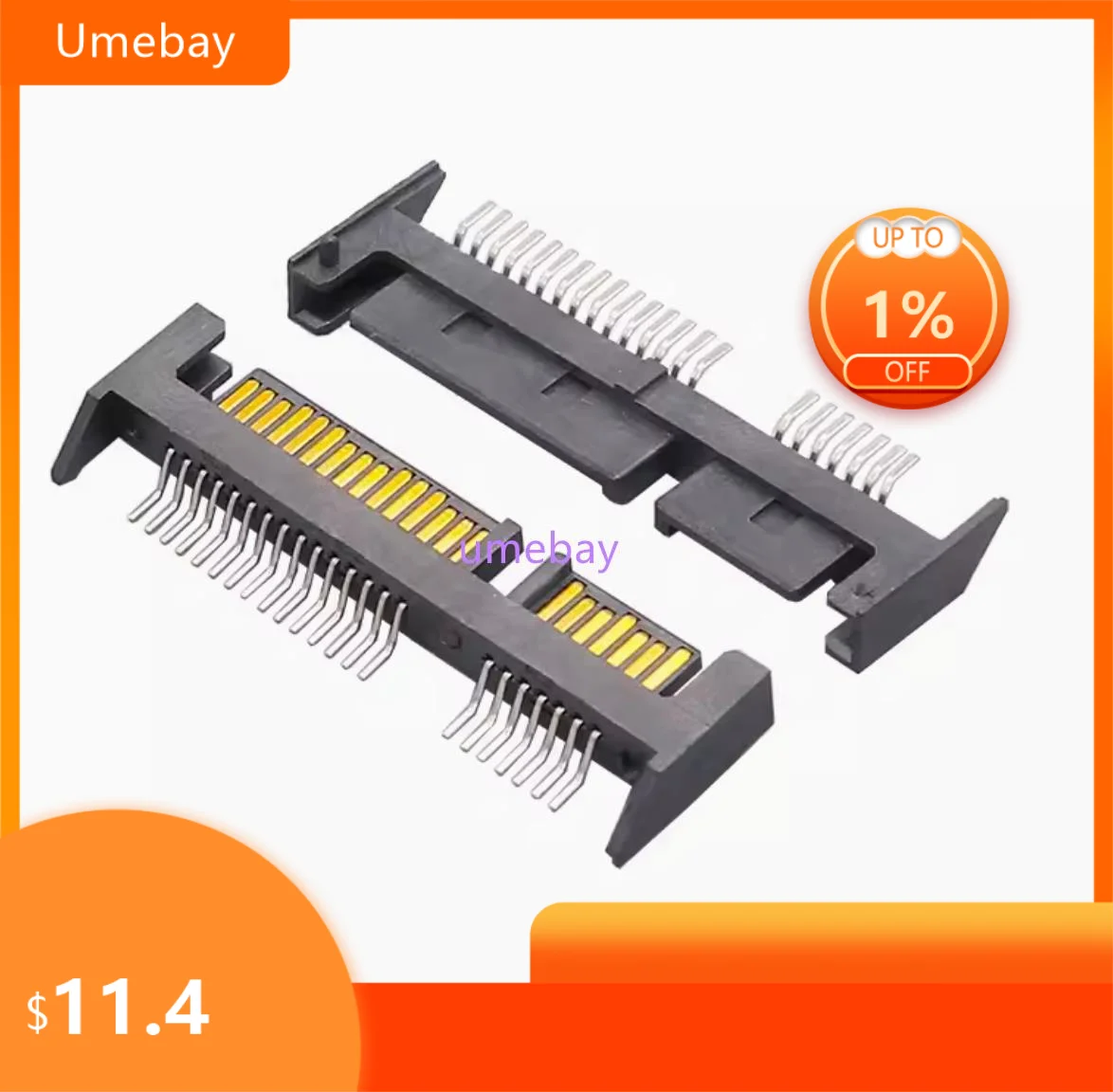 20 piece, integrated circuit.  SATA7P+15P Male Seat A-Type SMT with Convex Plastic Point Fixed Pin Connector Interface Socket