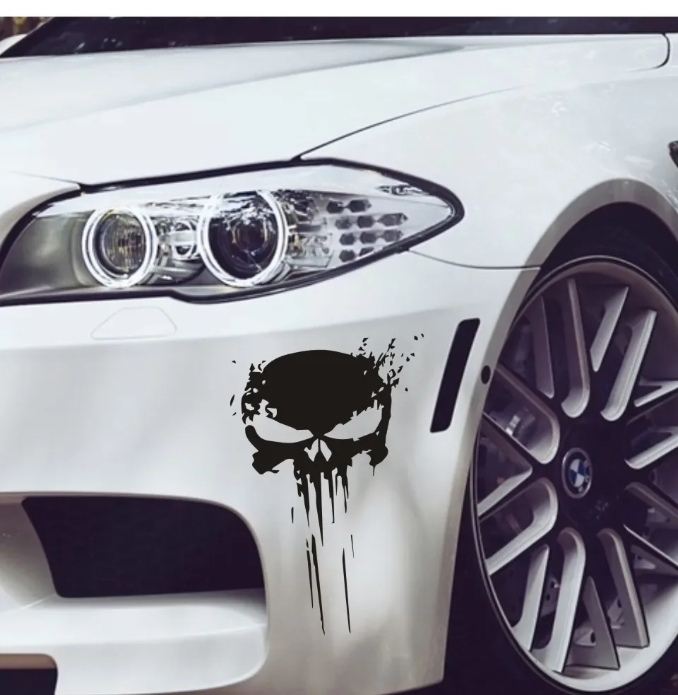 High Quality New Design Penalty Skull Car Decals and Decals Reflective Wholesale Styling Accessories, 17cm