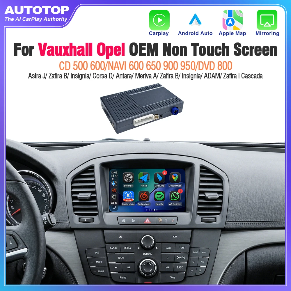Bezprzewodowy adapter AUTOTOP CarPlay Android Auto do Opel Vauxhall Astra J K Insignia A B Corsa E Mokka Zafira C Meriva Vectra, dekoder multimedialny obsługujący kamerę przednią i tylną, linie — 2
