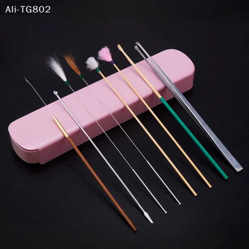 8pcs Ear Wax Pickers Set Ear Cleaner Spoon Wax Remover Removal Ear Cleaning Tool