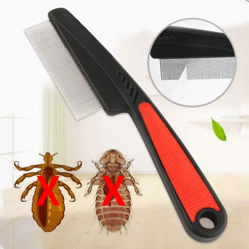 Flea Comb Lice Removal Brush Comb with Durable Metal Teeth for Pet Dogs & Cats Removing Fleas Dandruff Lice