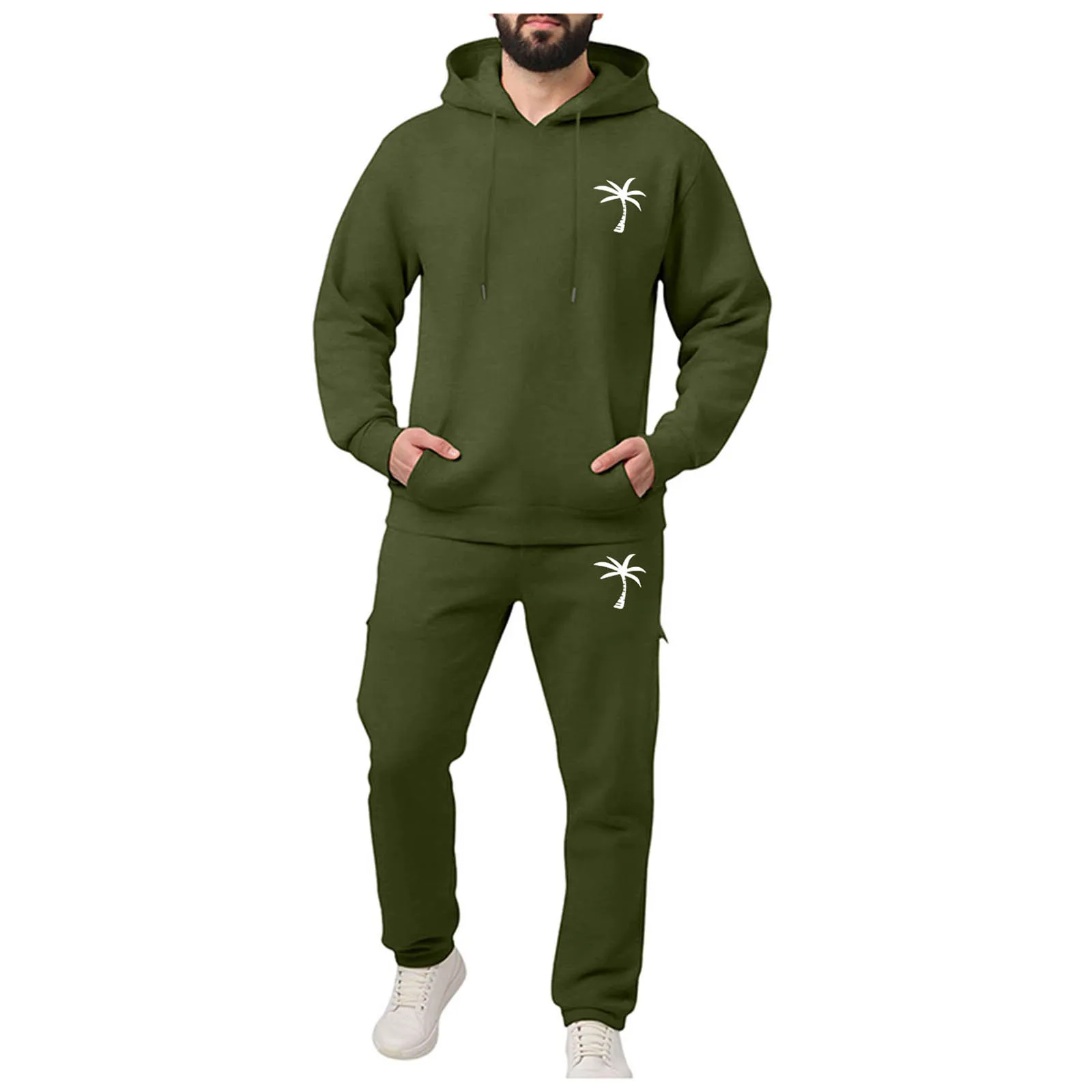 رجل سترة فستان أطفال مع سروال داخلي الرجال عادية قطعتين جوز الهند مطبوعة رياضية هوديي و Sweatpants اللياقة البدنية رجالي الدعاوى 48 عادية #5