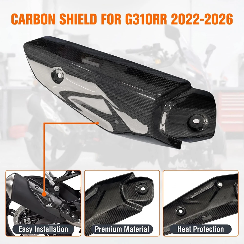Carbon Fiber Exhaust Pipe Cover Heat Protection Guard For BMW G310RR 2022-2026 Motorcycle Modified Exhaust Protective Shell Cap