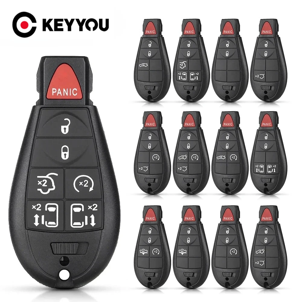KEYYOU 3/4/5/6 Przyciski Do Chrysler 300C Do Jeep Commende Do Dodge Durango Ram Grand Caravan Cherokee Obudowa Kluczyka Zamienna