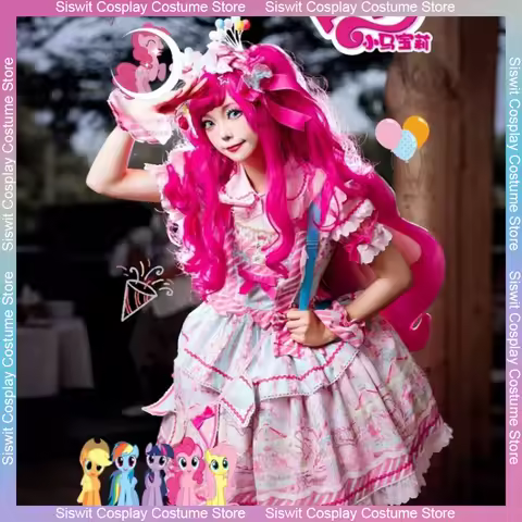 Pinkie Pie Cosplay Costumes Anime Little Pony Sweet Lolita Candy Amusement Park JSK Dresses Kawaii Girls Dress Up Party Suits