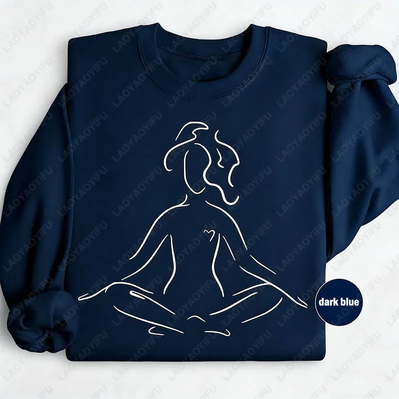 เสื้อโยคะแบบสวมหัว ลาย Namaste สำหรับผู้หญิง เสื้อคอกลมสไตล์เรโทร ตลก ของขวัญสำหรับครูสอนโยคะ เสื้อฮู้ดดี้ Good Vibes สำหรับคนรักโยคะ แฟชั่นแขนยาว