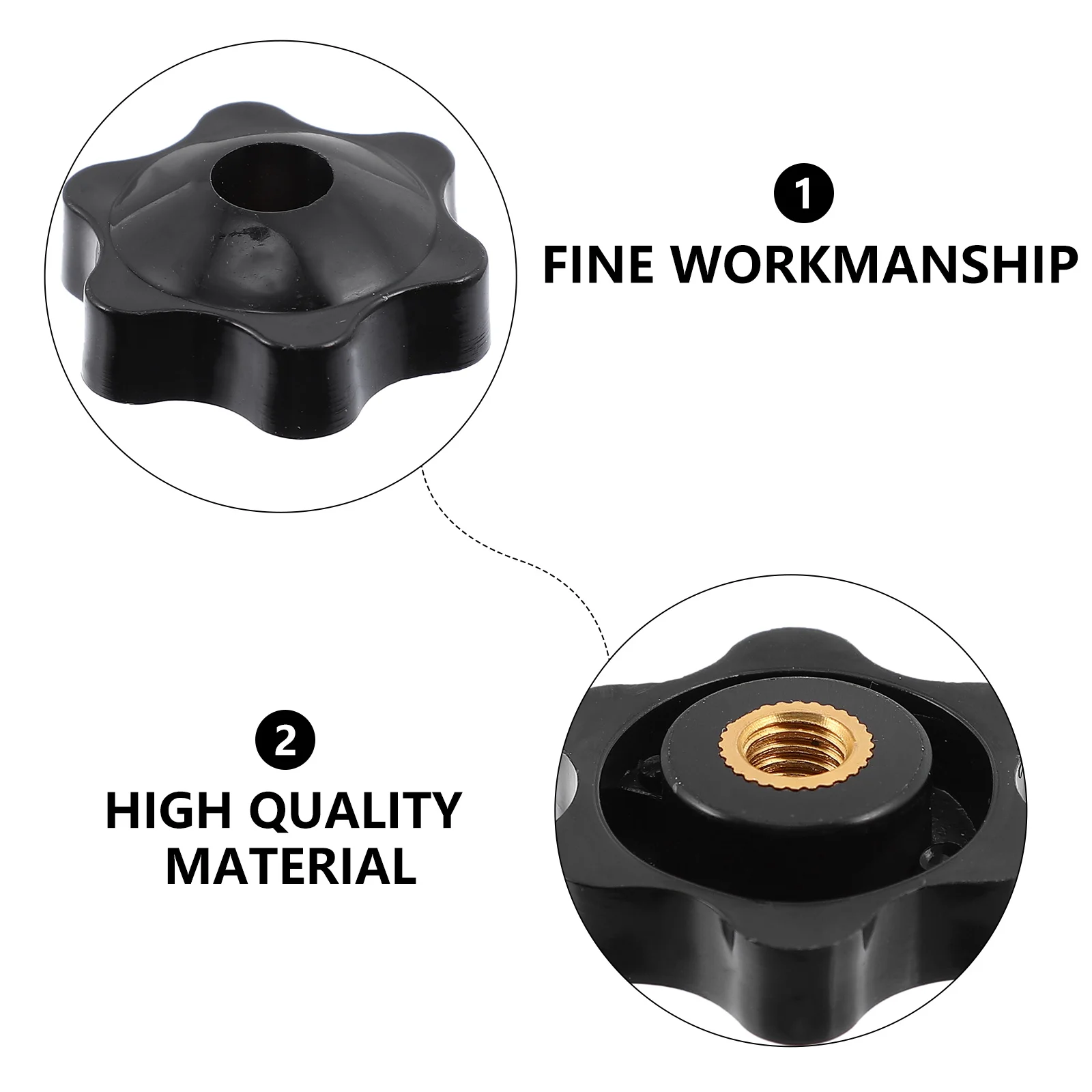

20 Pcs Durable Abs Star Screw Knob Thru Hole Knobs Clamping Nuts Handle For Mechanical Equipment
