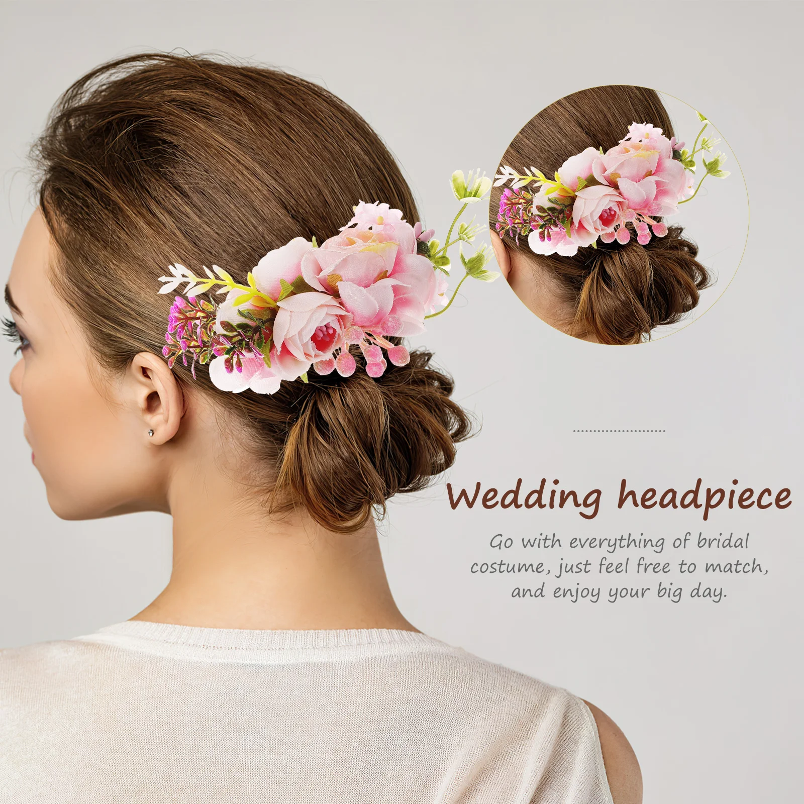 

Цветочная расческа для волос, свадебная имитация искусственной розы для свадьбы, шиньон для невесты, выпускной, юбилей, фотосессия, цветочная расческа для волос