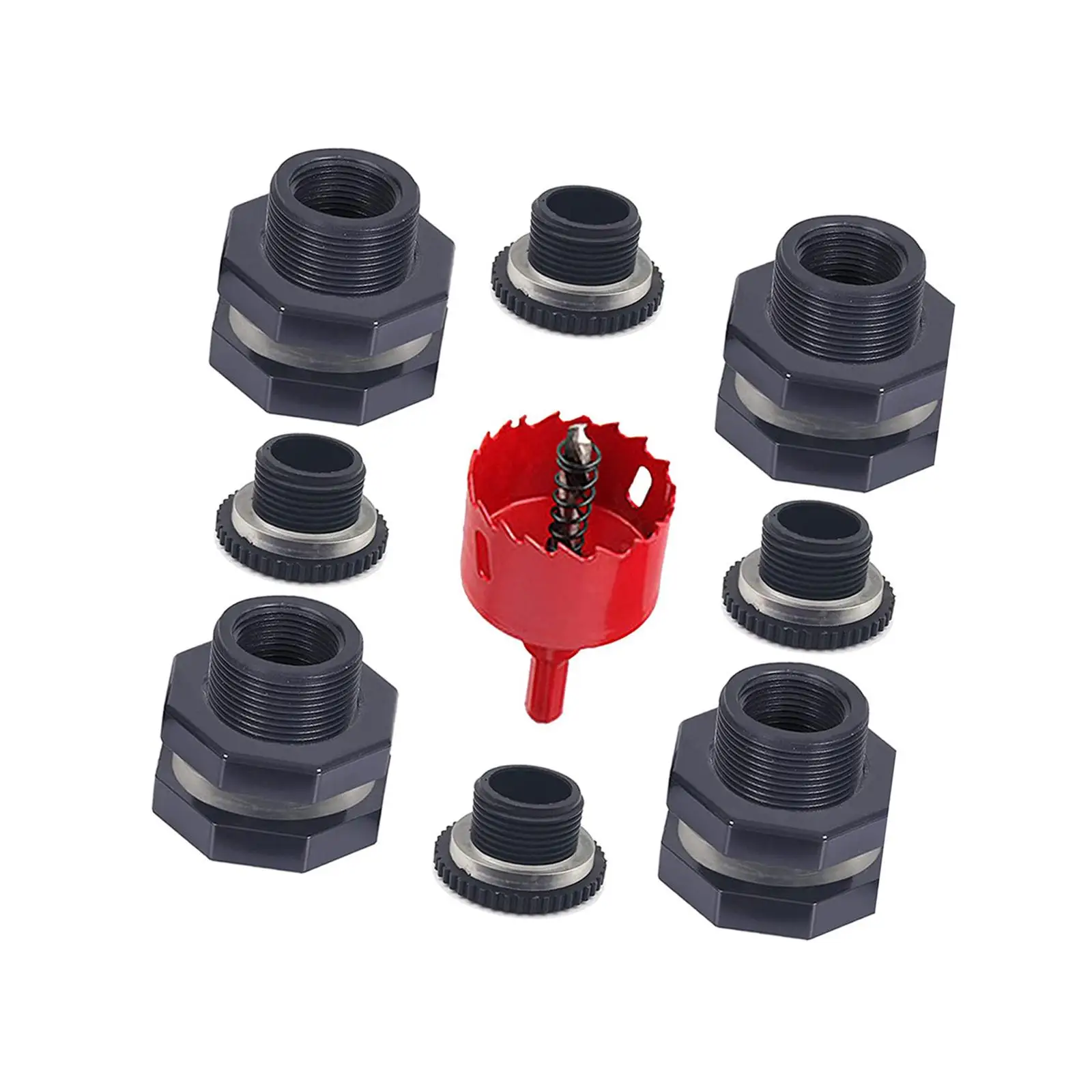 Water Tank Connector Universal Reusable with plug saw Garden Bulkhead Spigot Kits for Ponds Tubs Parks Pools Water Tanks