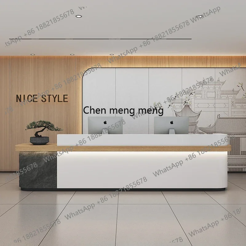 

Wooden Podium Stand Front Desk Reception Counter Clothes Pulpitos Churches Acrylic Lectern Church Checkout Bureau Meuble Long
