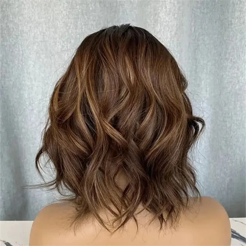 Full Density #27 Honey Blonde Brown Wig Human Hair 13x6 Human Hair Lace Frontal Wig 13x4 Lace Front Human Hair Wig Curly Wigs view 5