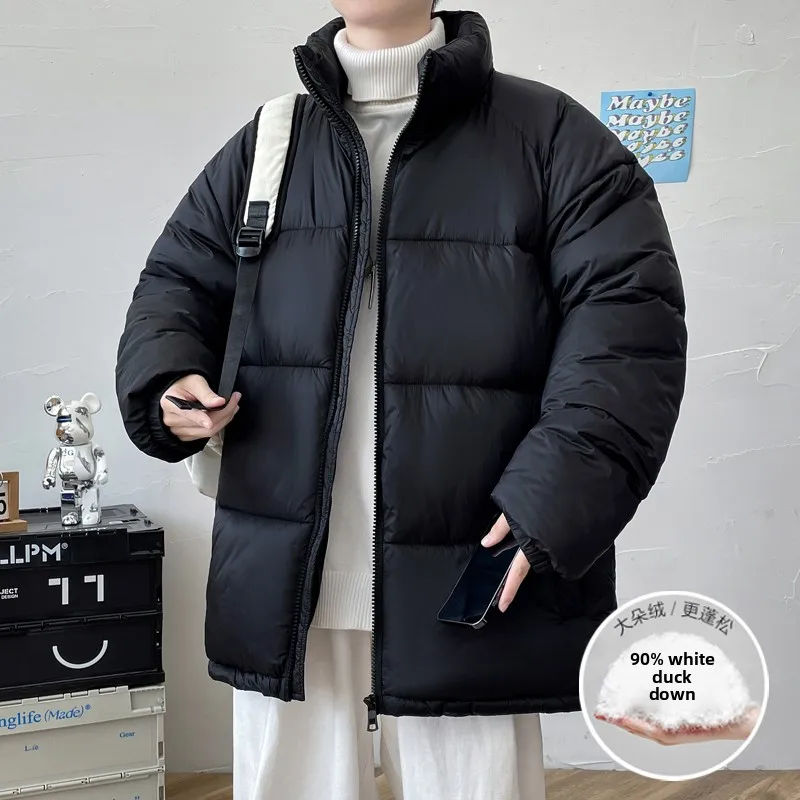 

Faionable Casual ex Pure Color mat Design Winter down Jaet 2025 New Arrival Couples Polyester Fiber White Goos...