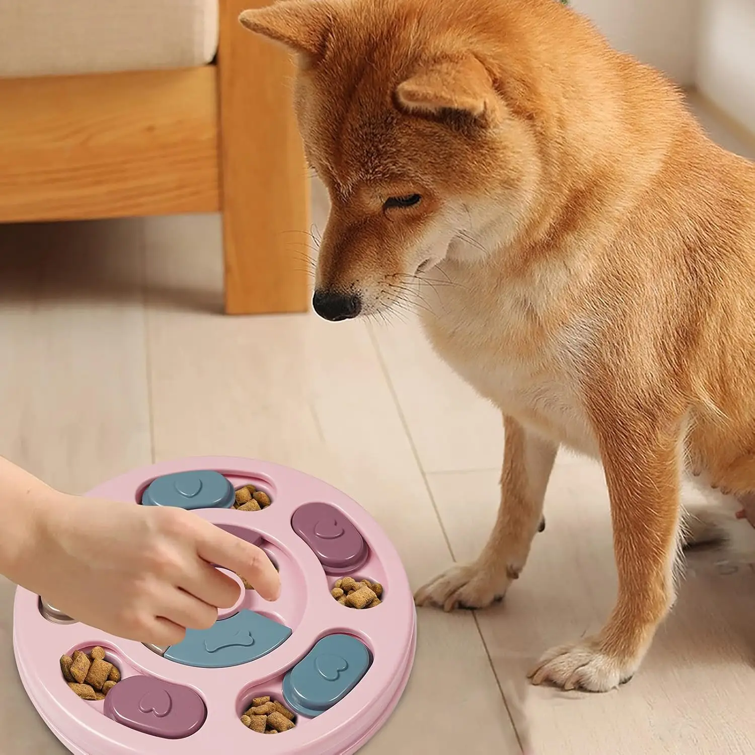 Hundenapf für Langsames Fressen, Rutschfester Anti-Verschlucken-Fressnapf, Umweltfreundlicher Hundenapf für Große, Mittlere und Kleine Hunde sowie Welpen