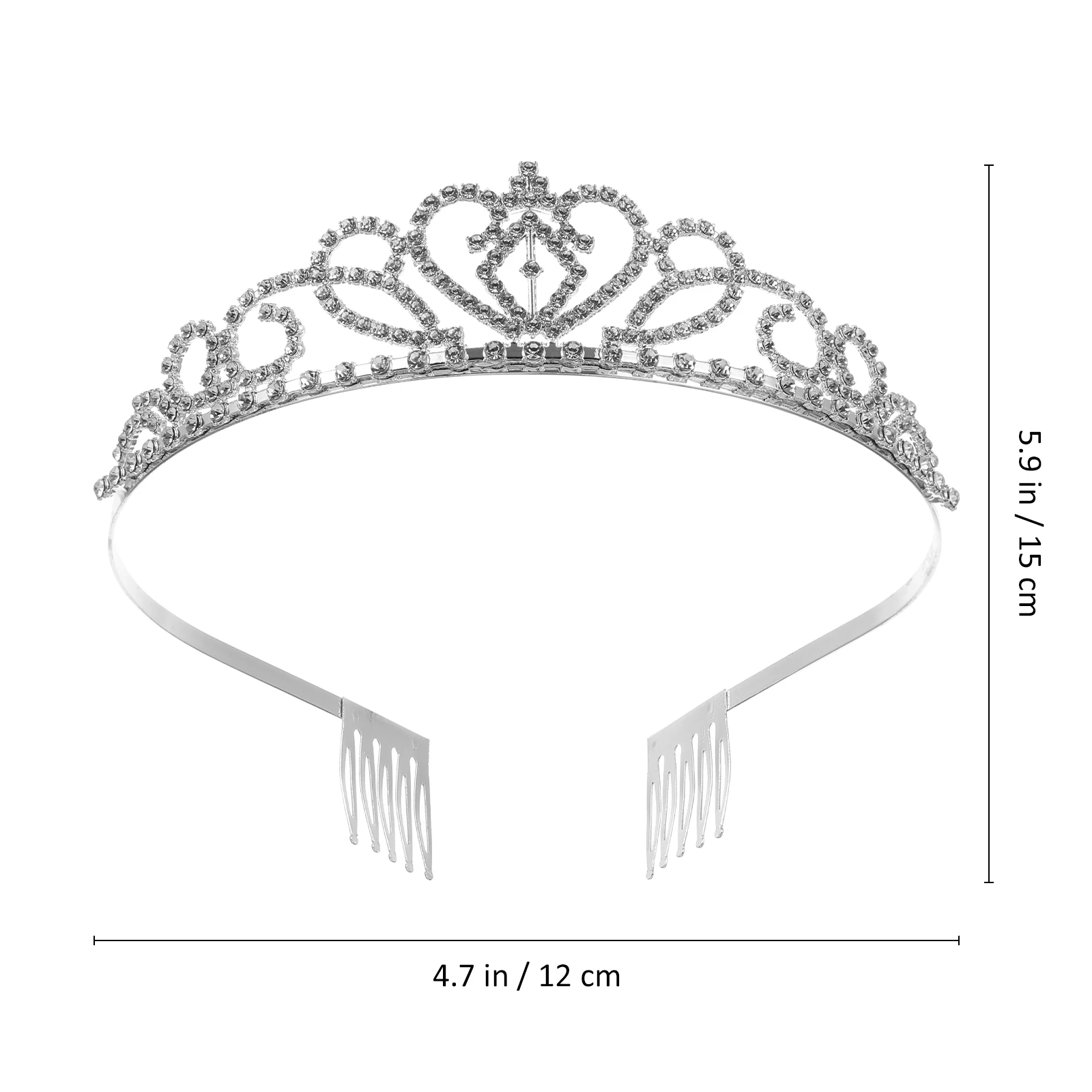 

Crystal Hairband Silver Alloy Rhinestone Wedding Tiara Bridal Hair Loop Barrettes Women Accessories Party Engagement New Year
