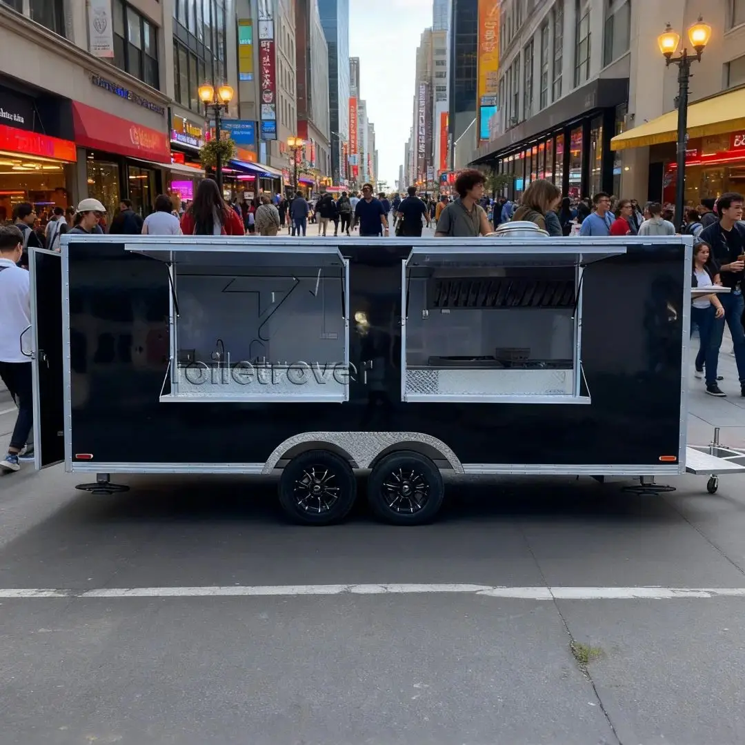 

The Black Knight Food Truck, A Delight Around the Street Corner, Parked Here, Warming Up Your Commute with a Bite of Hot Food